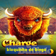 bloquinho de bingo