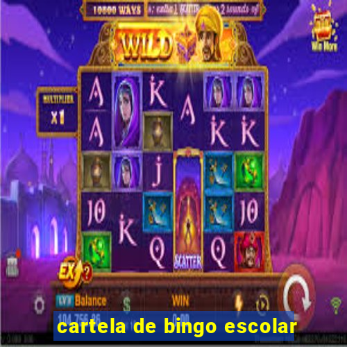 cartela de bingo escolar