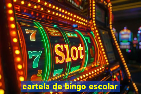 cartela de bingo escolar