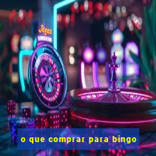 o que comprar para bingo