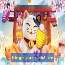 bingo para chá de bebê para imprimir grátis