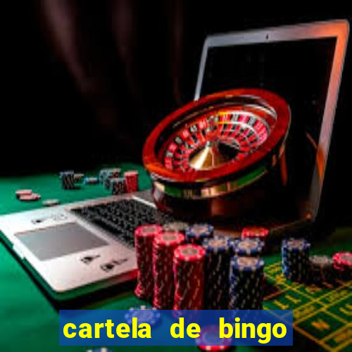 cartela de bingo para preencher