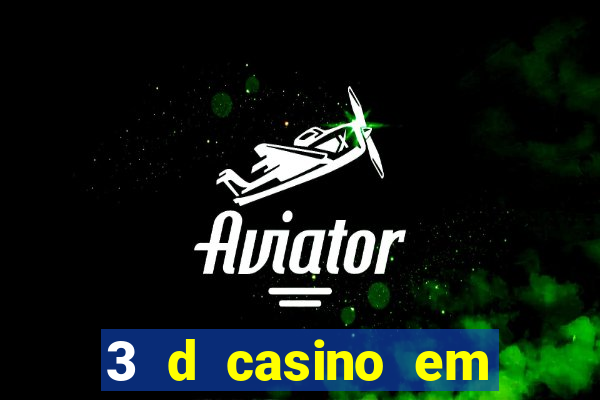 3 d casino em movimento com baralho