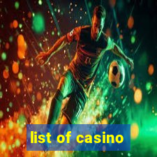 list of casino