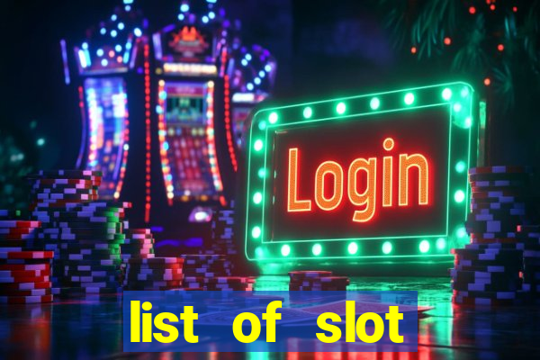 list of slot machines at winstar