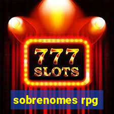 sobrenomes rpg